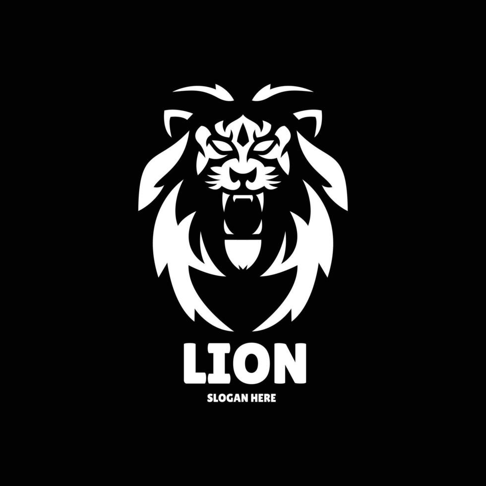 lion silhouette logo design illustration vector