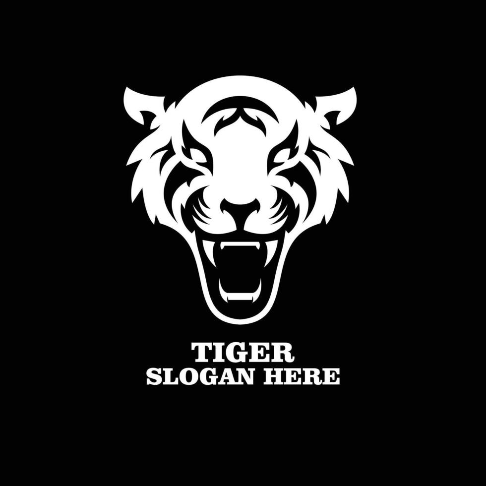 Tigre silueta logo diseño ilustración vector