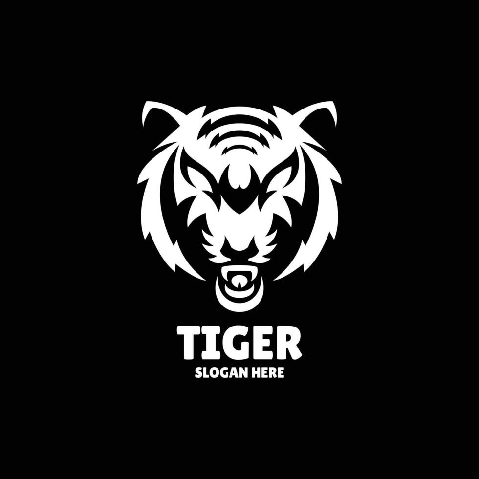 tiger silhouette logo design illustration vector