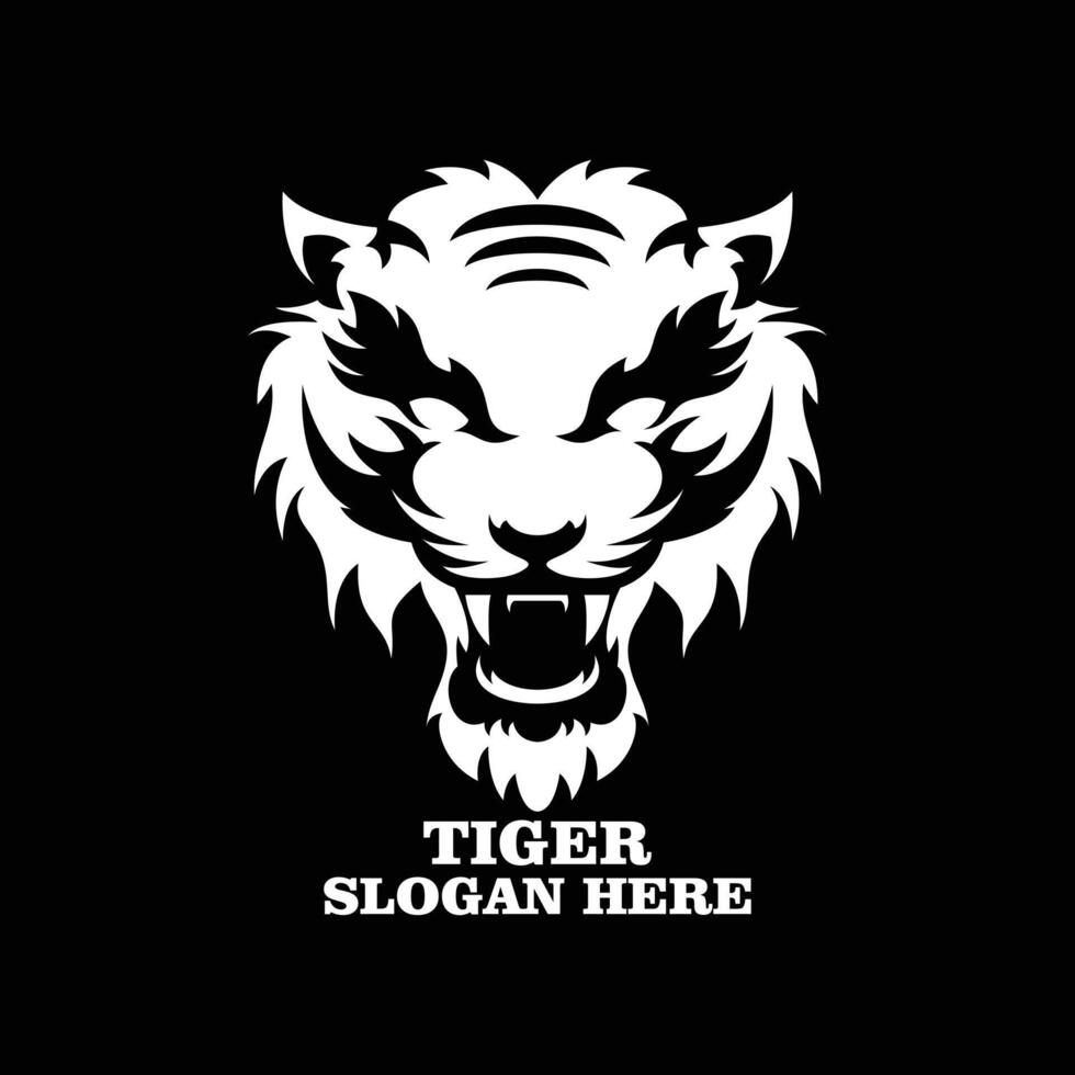 tiger silhouette logo design illustration vector