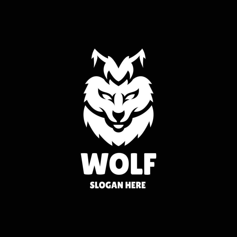 wolf silhouette logo design illustration vector