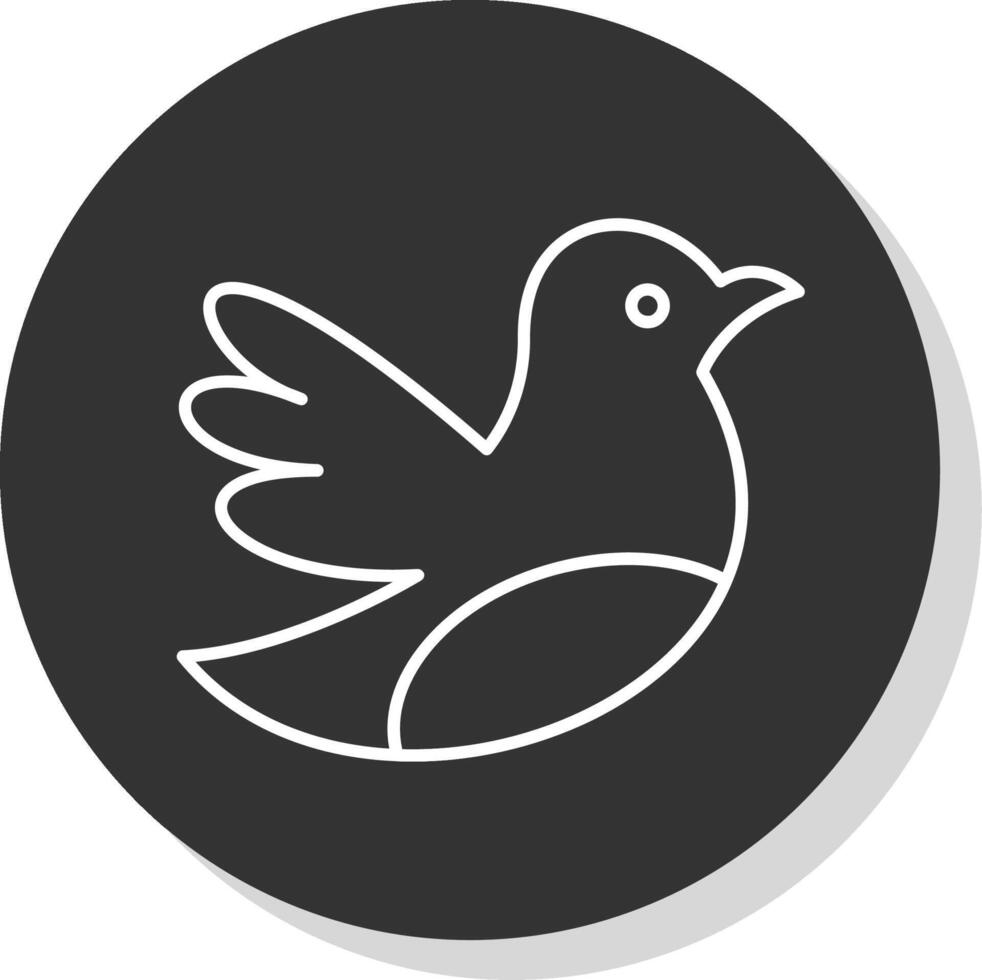 pájaro línea gris icono vector