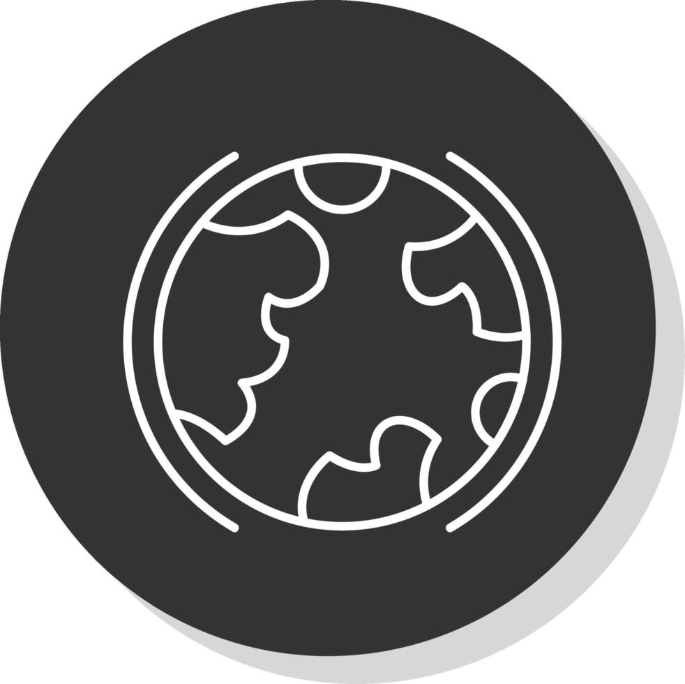 Earth Line Grey  Icon vector