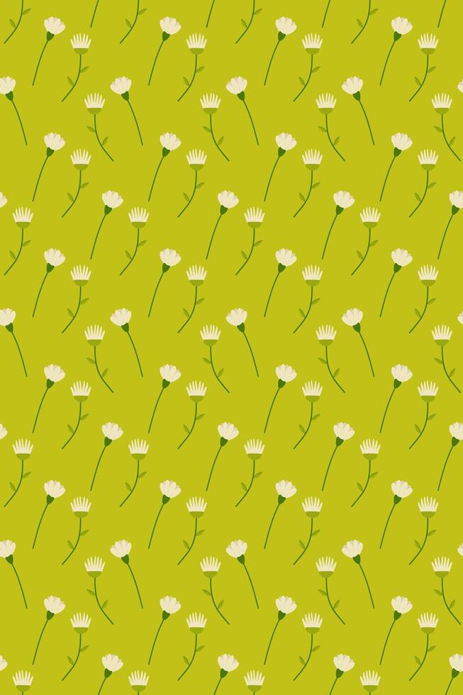 vertical sin costura patrón, antecedentes verde con blanco flores para tu tarjeta, diseño, tela vector
