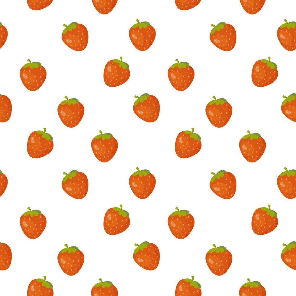 Seamless pattern,ripe red strawberry, vector. For wrapping paper, fabric, background vector