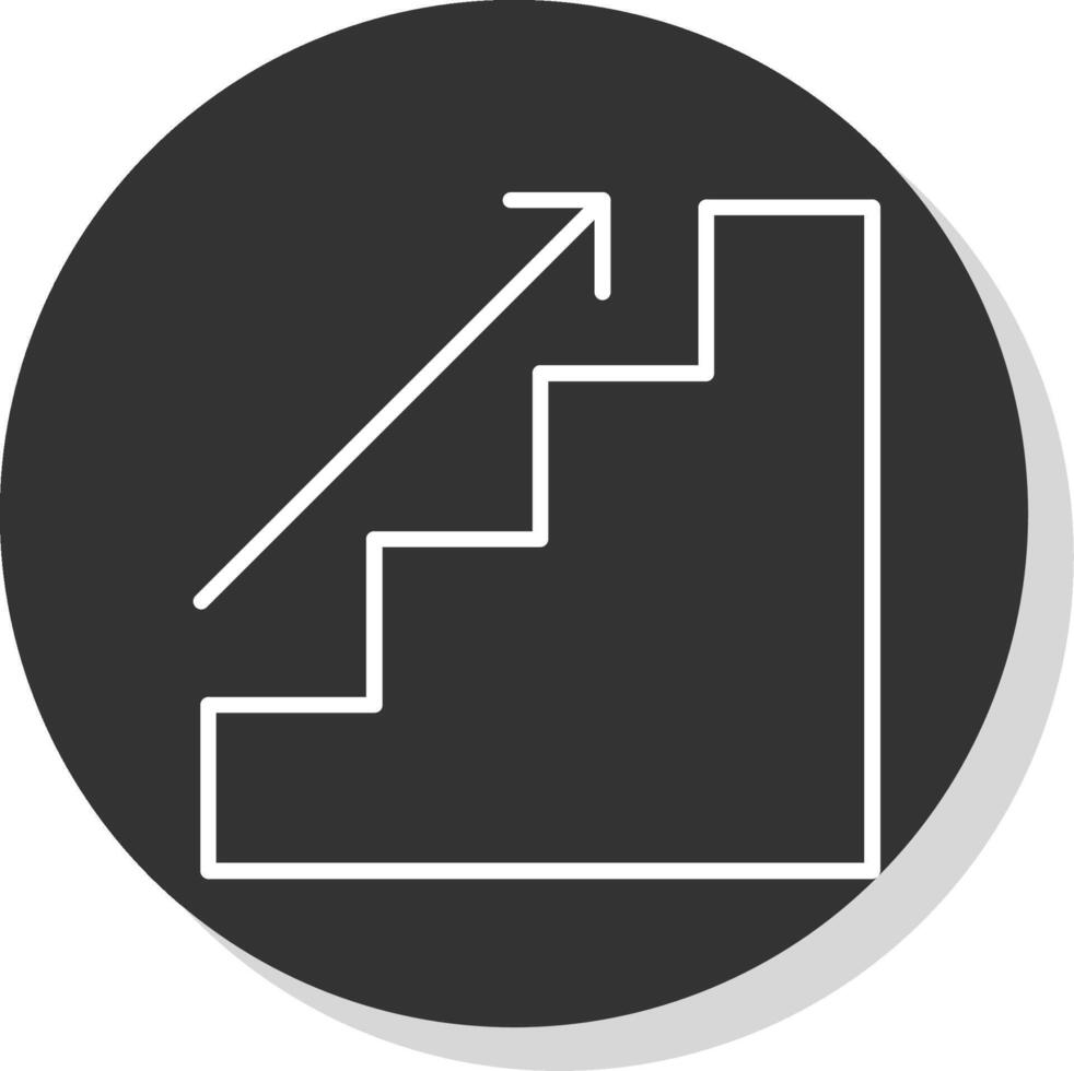 escalera línea gris icono vector