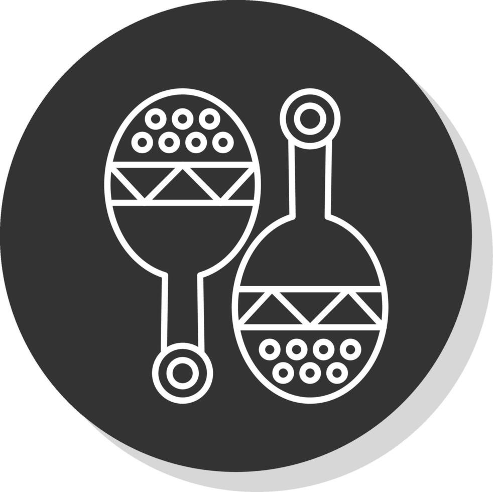 Maracas Line Grey  Icon vector