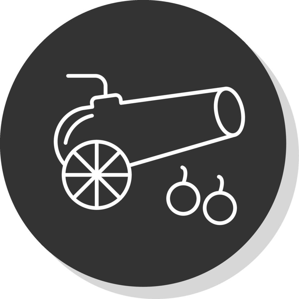 Cannon Line Grey  Icon vector