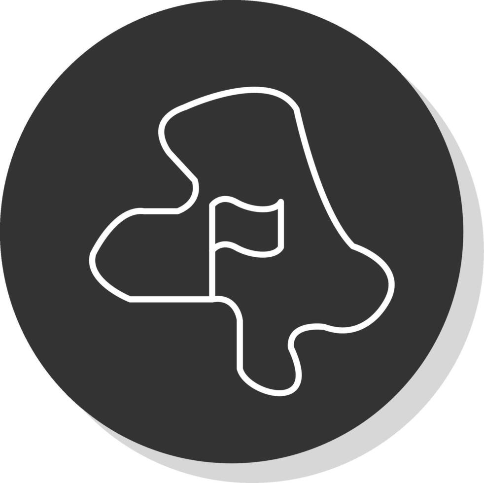 Racetrack Line Grey  Icon vector