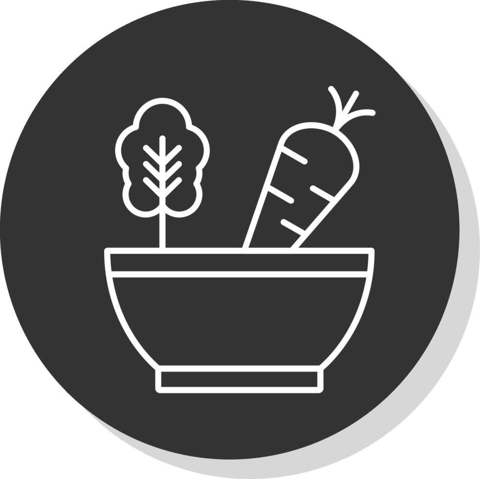 ensalada línea gris icono vector