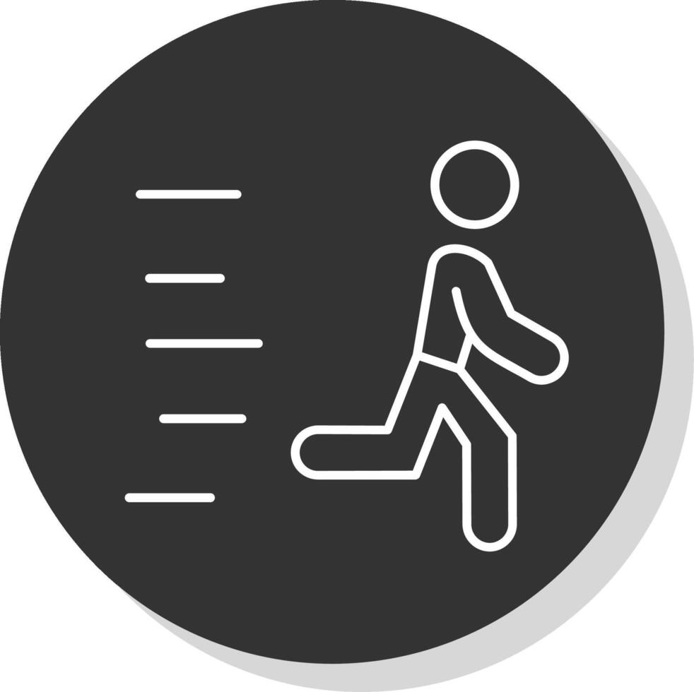 Runner Line Grey  Icon vector