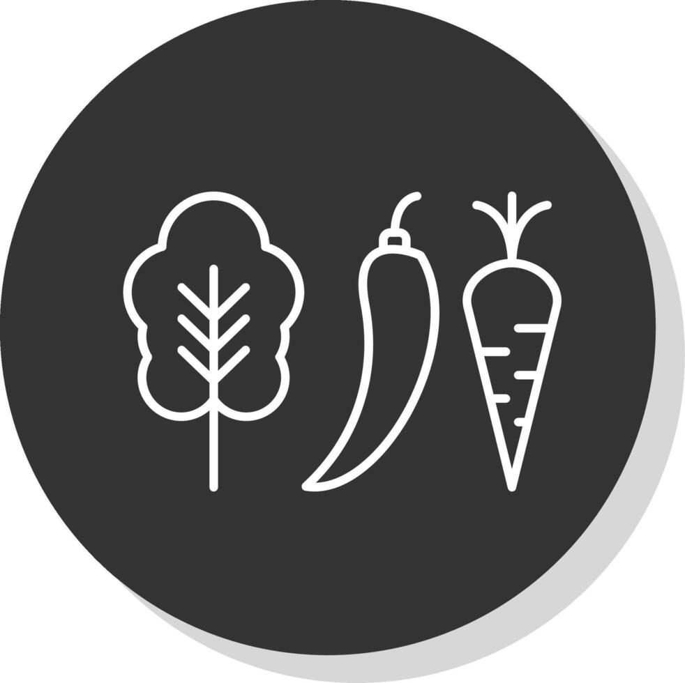 Vegetables Line Grey  Icon vector