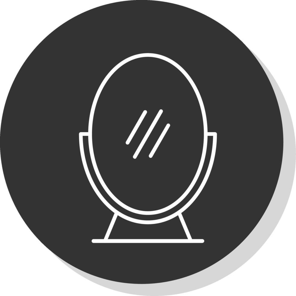 Mirror Line Grey  Icon vector