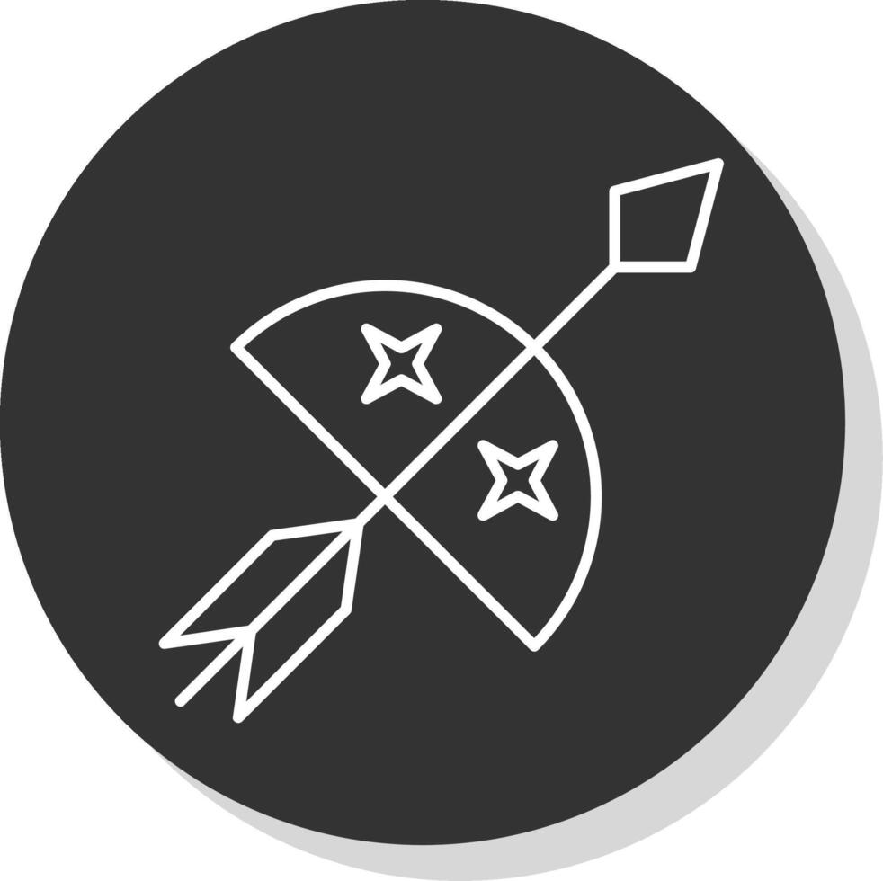 Bow And Arrow Line Grey  Icon vector