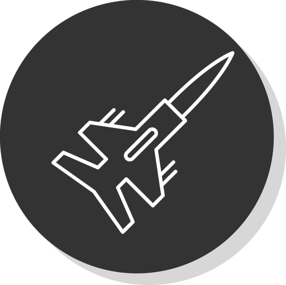 Fighter Line Grey  Icon vector