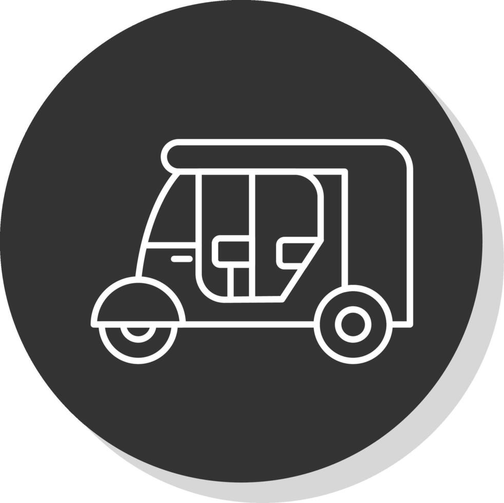 Rickshaw Line Grey  Icon vector