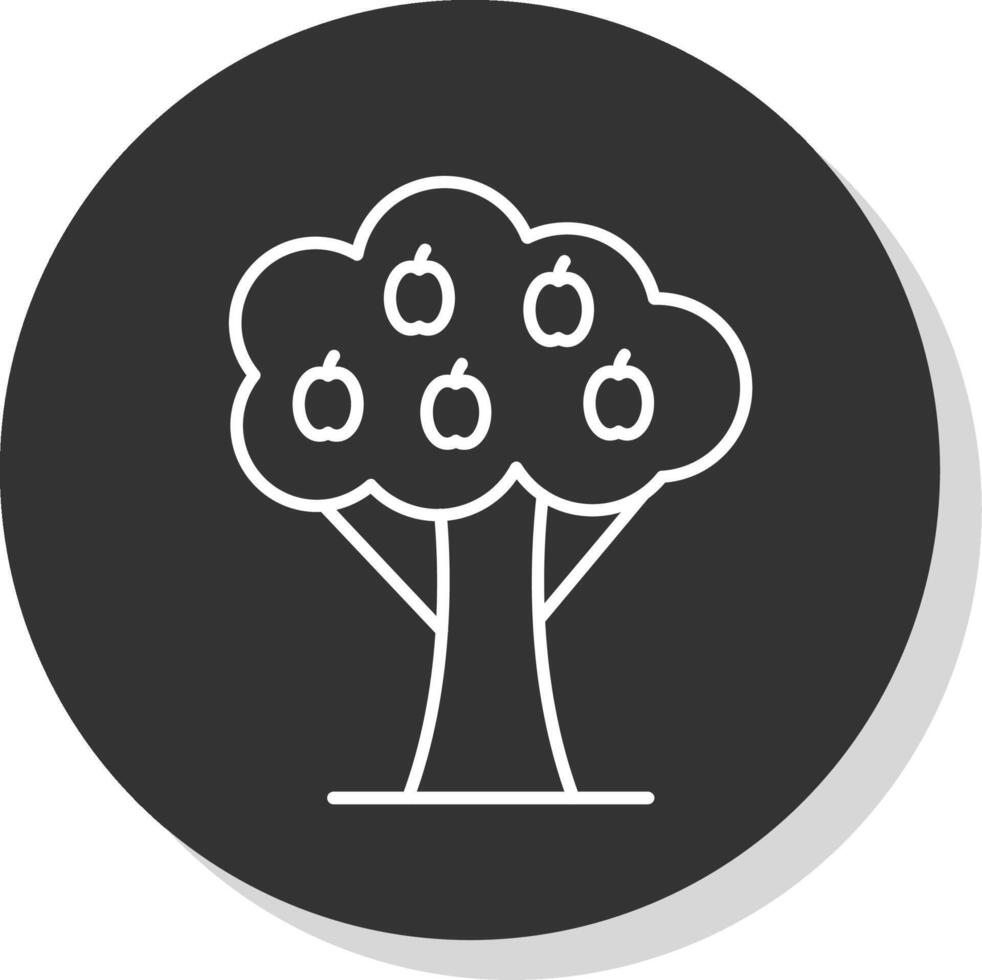 Fruit Tree Line Grey  Icon vector