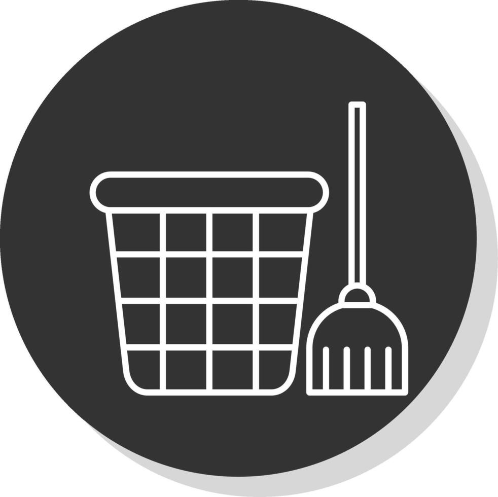 Mop Line Grey  Icon vector