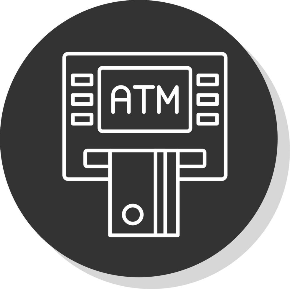 Cajero automático máquina línea gris icono vector