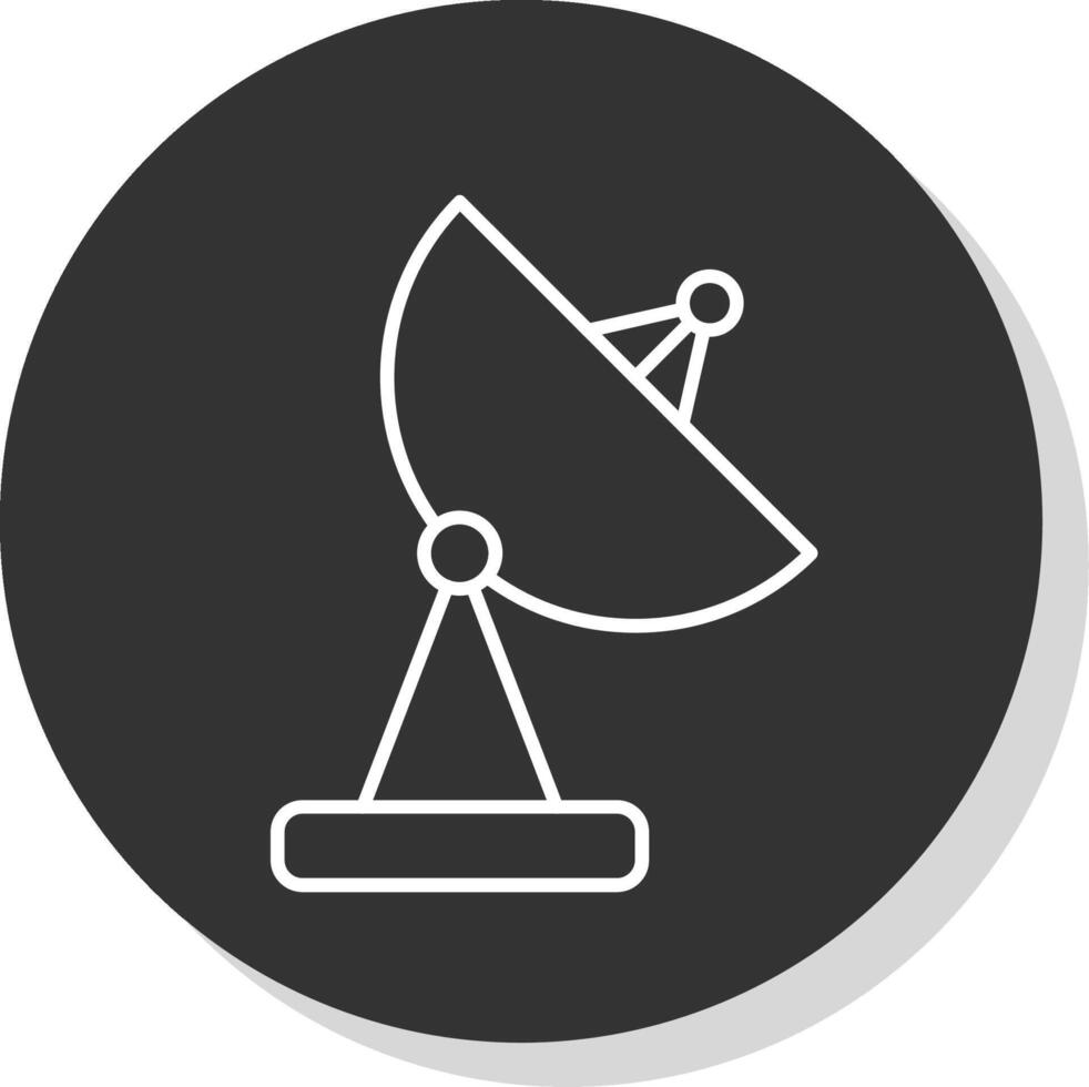 Satellite Dish Line Grey  Icon vector