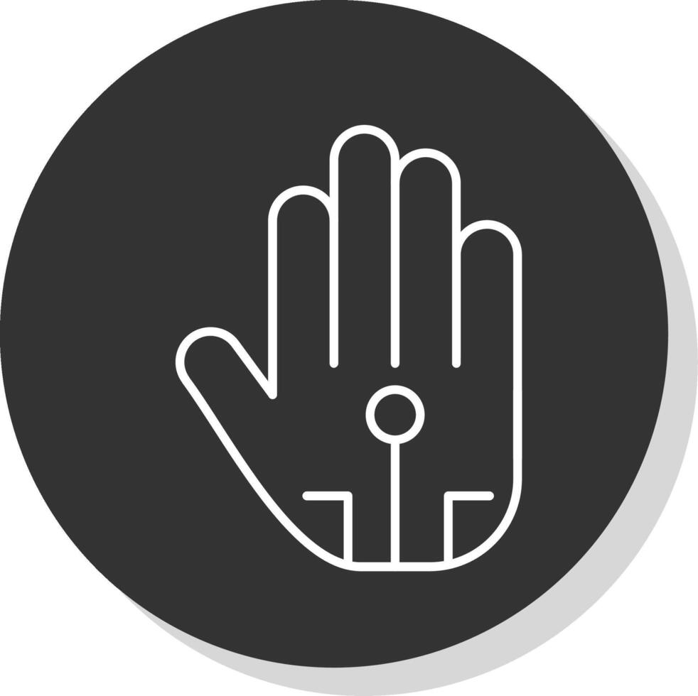 Wired Glove Line Grey  Icon vector