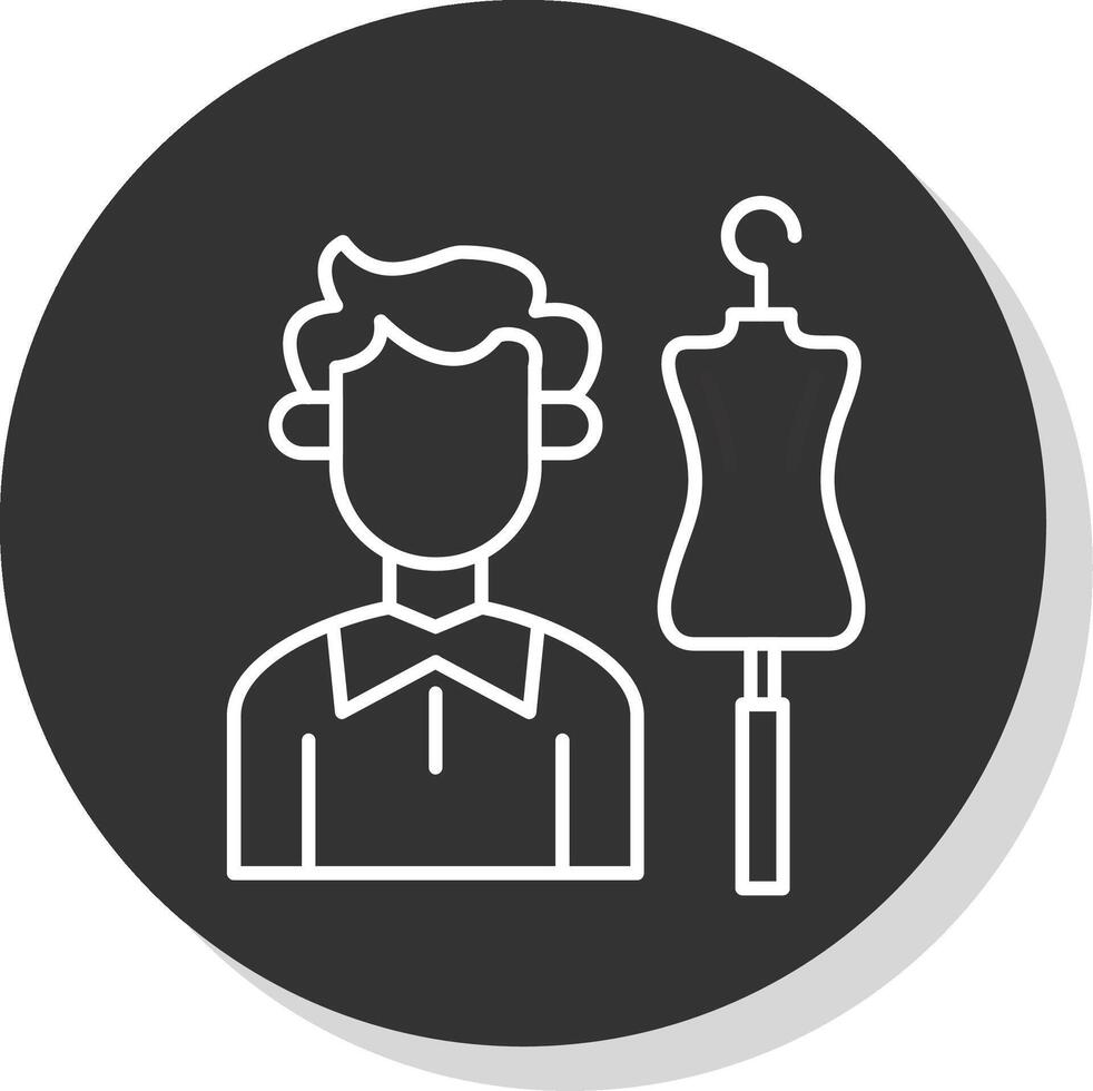 Tailor Line Grey  Icon vector