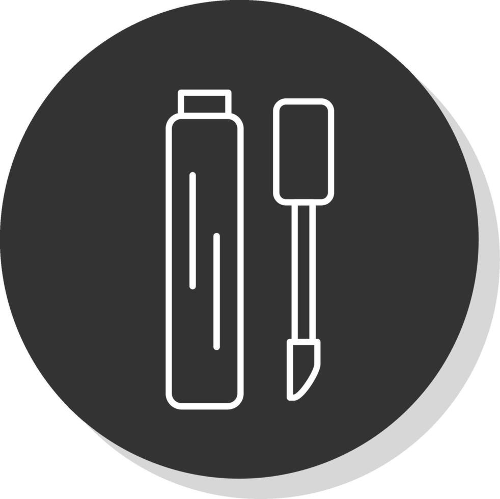 Lip Gloss Line Grey  Icon vector