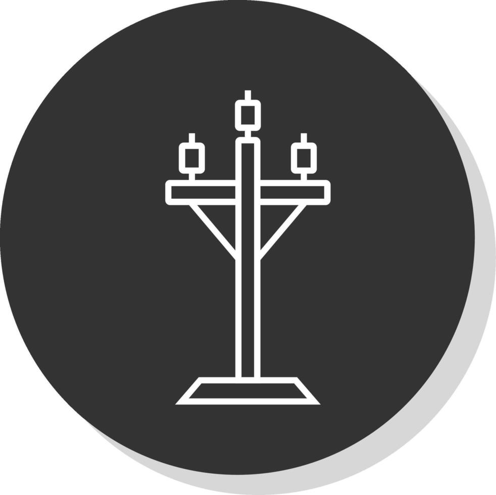 High Voltage Line Grey  Icon vector