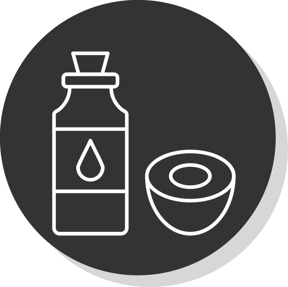 Coconut Oil Line Grey  Icon vector