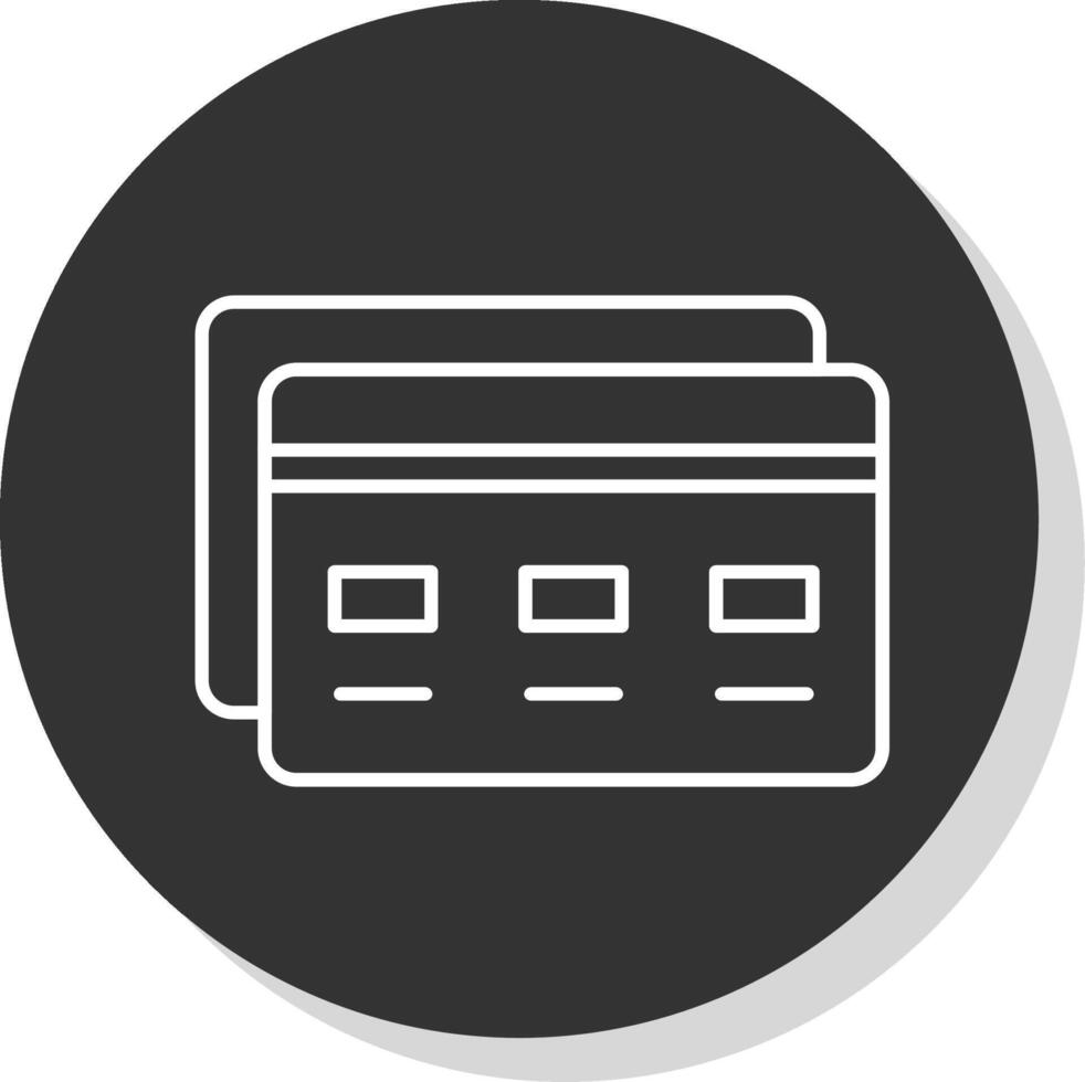 Bank Card Line Grey  Icon vector