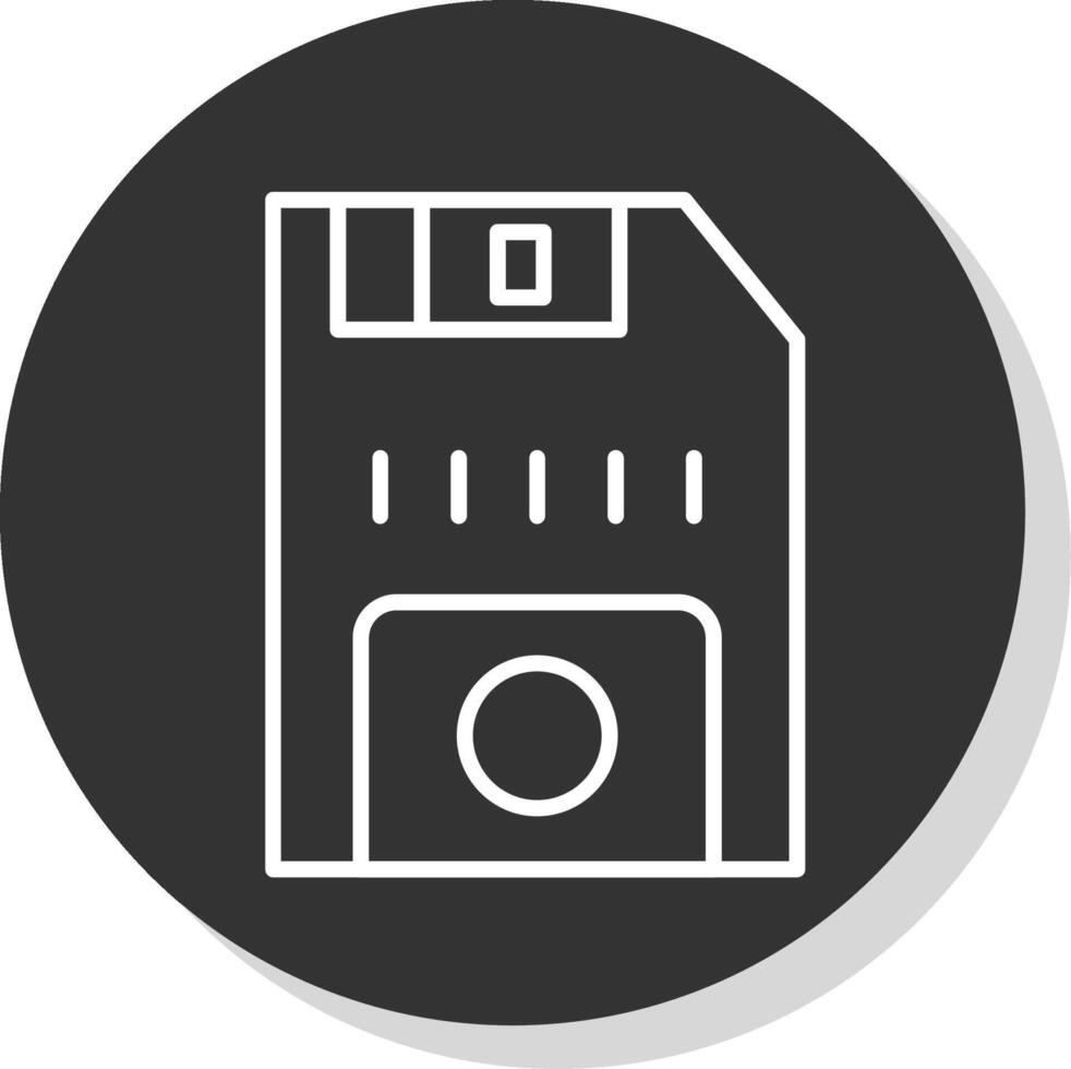 Floppy Disk Line Grey  Icon vector