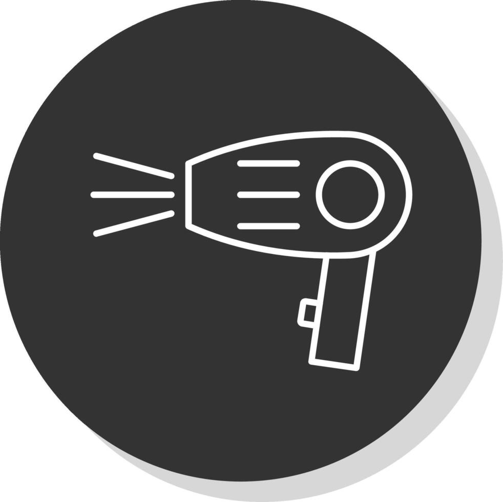 Hair Dryer Line Grey  Icon vector