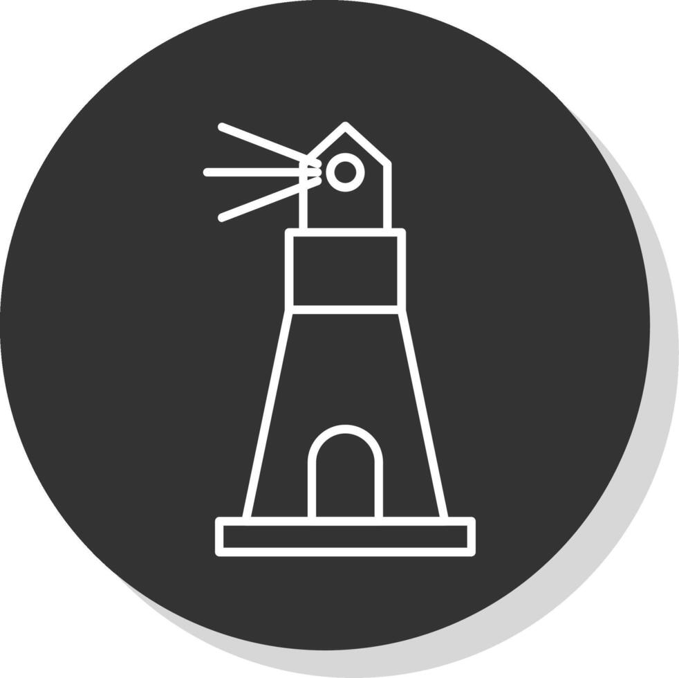 faro línea gris icono vector