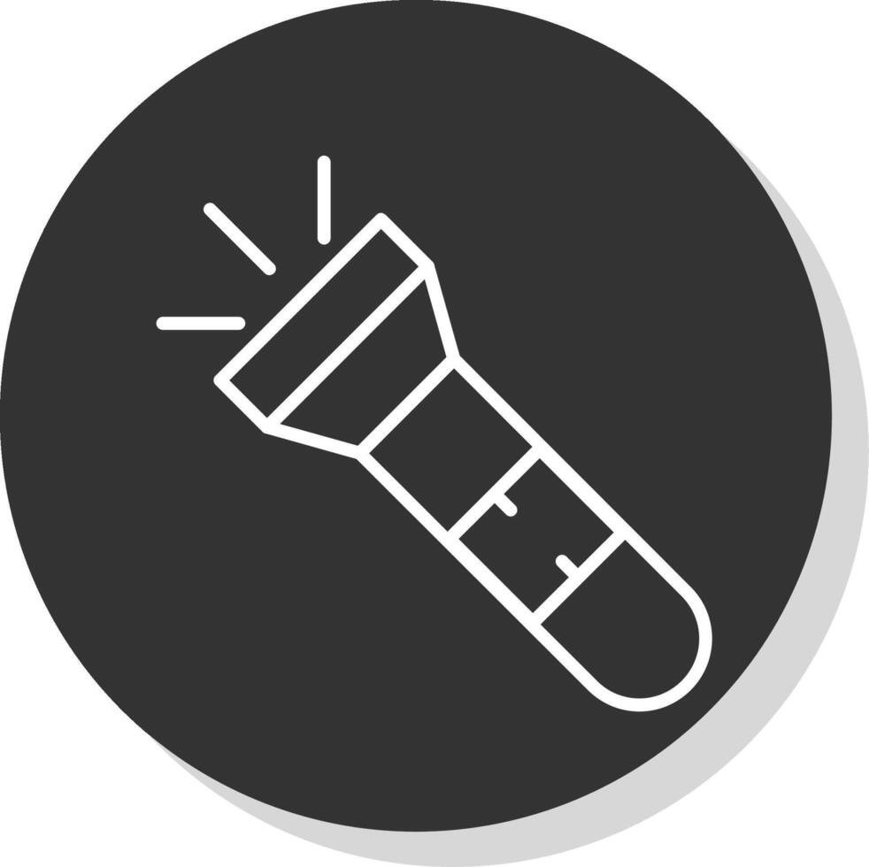 Torch Line Grey  Icon vector