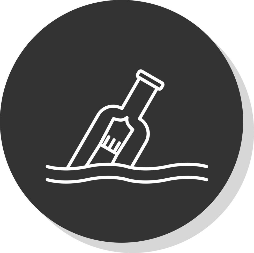 Message In A Bottle Line Grey  Icon vector