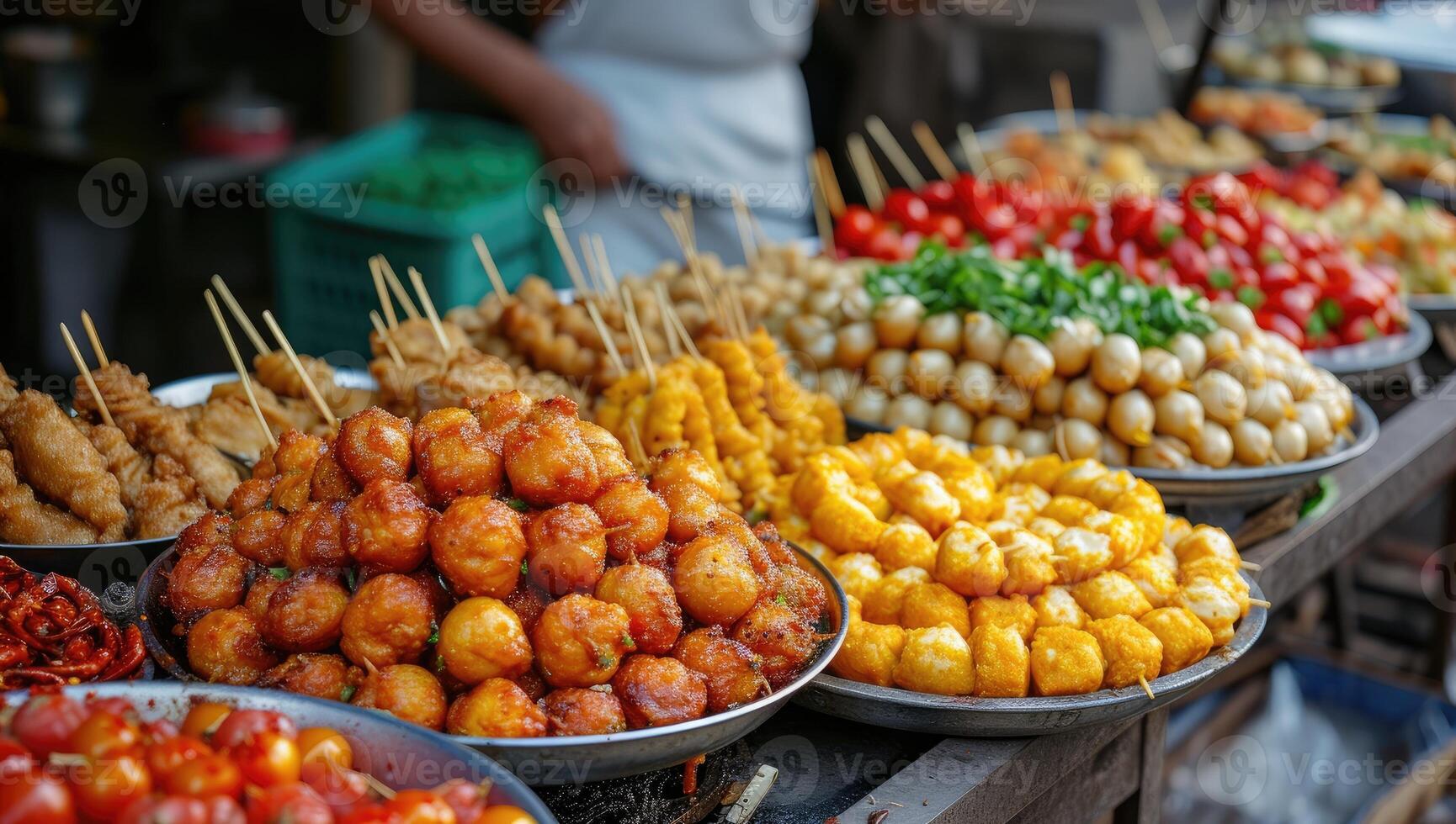 AI generated Colorful Fried Street Food photo