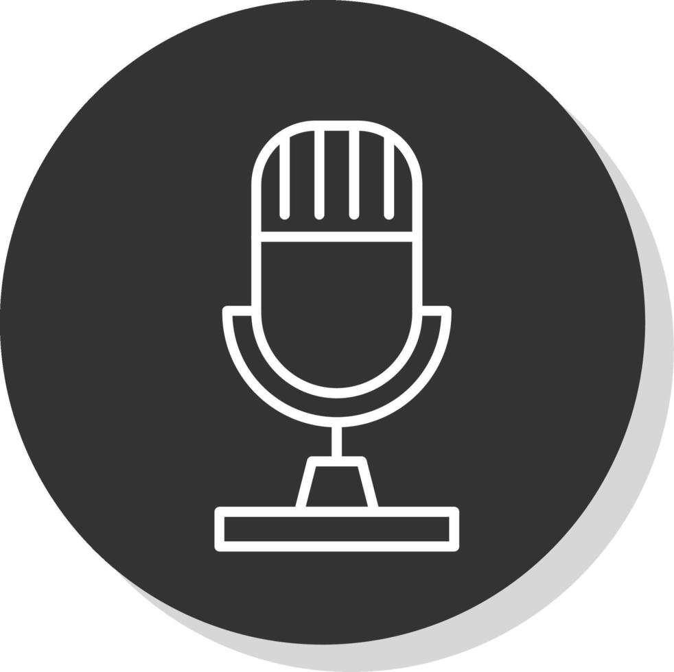 Microphone Line Grey  Icon vector