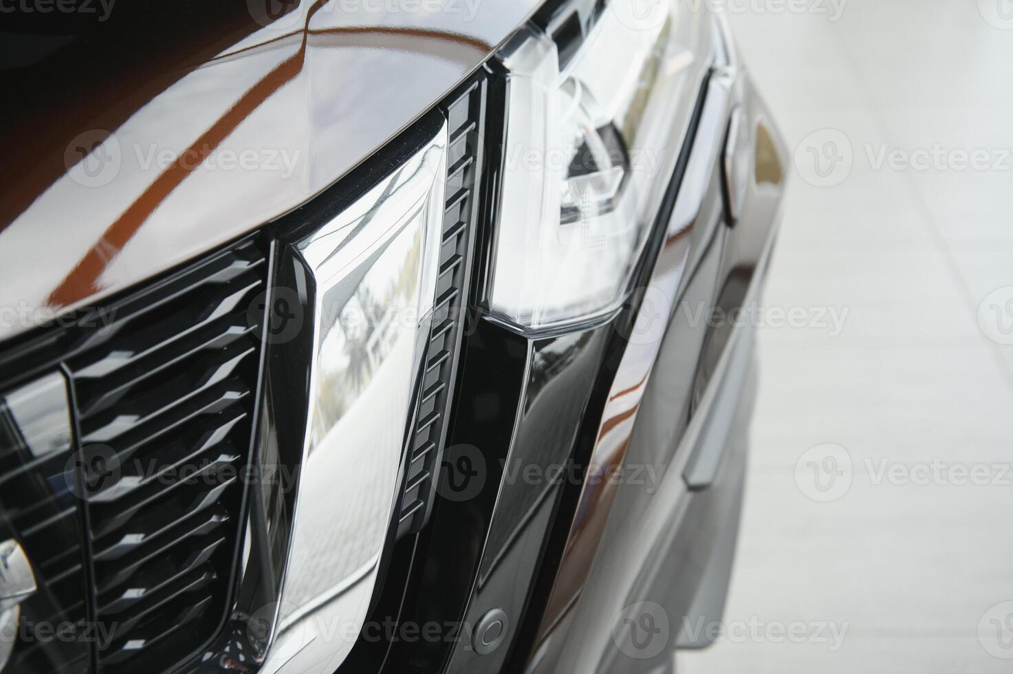 headlight of modern prestigious car close up. photo