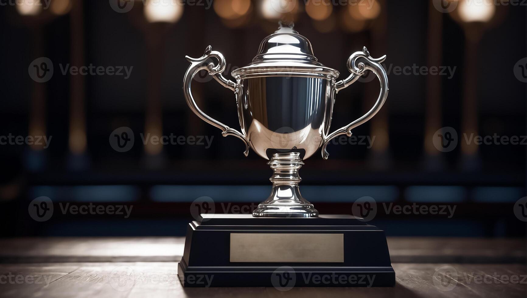 AI generated Silver winner cup photo