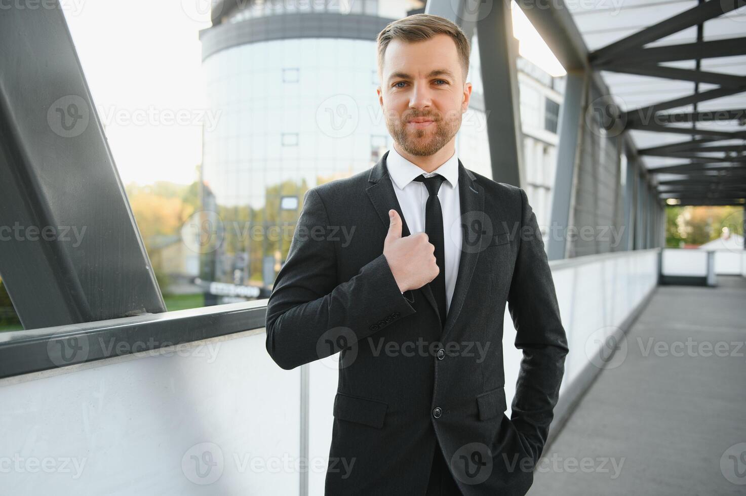 Businessman in an elegant city photo