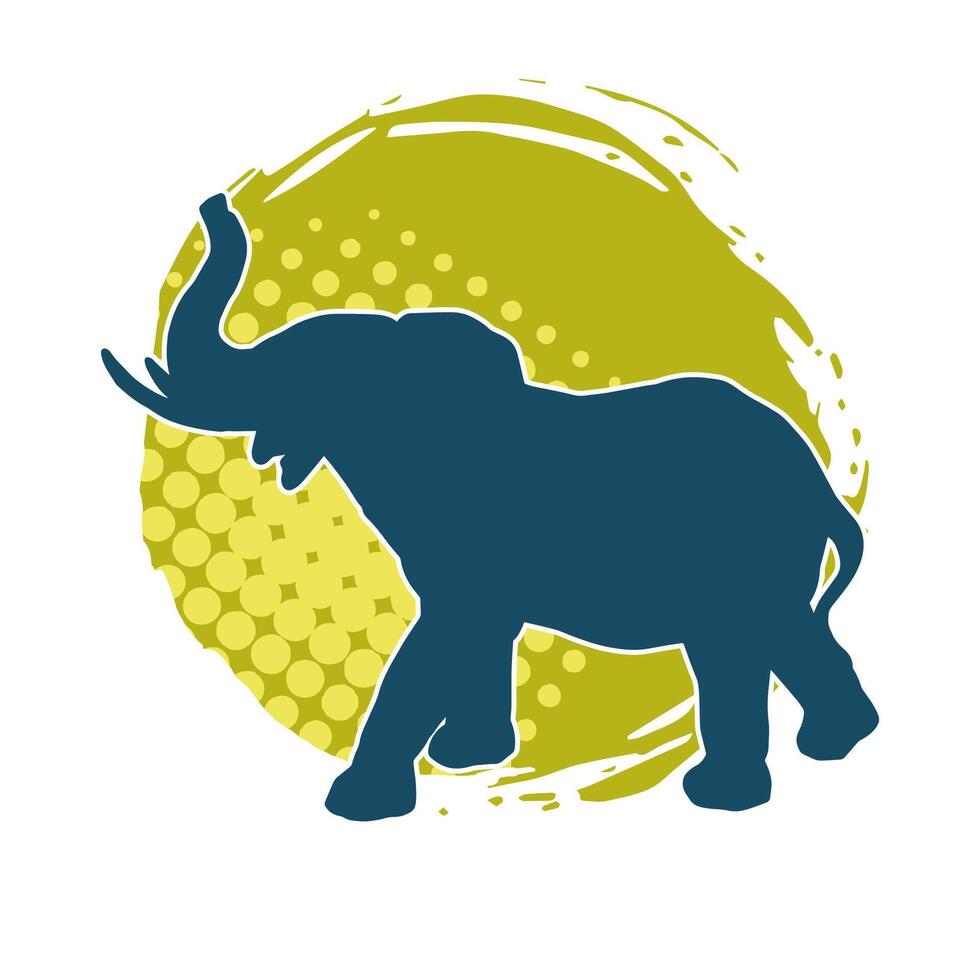 Silhouette of a big elephant animal. Silhouette of a wild elephant animal. vector