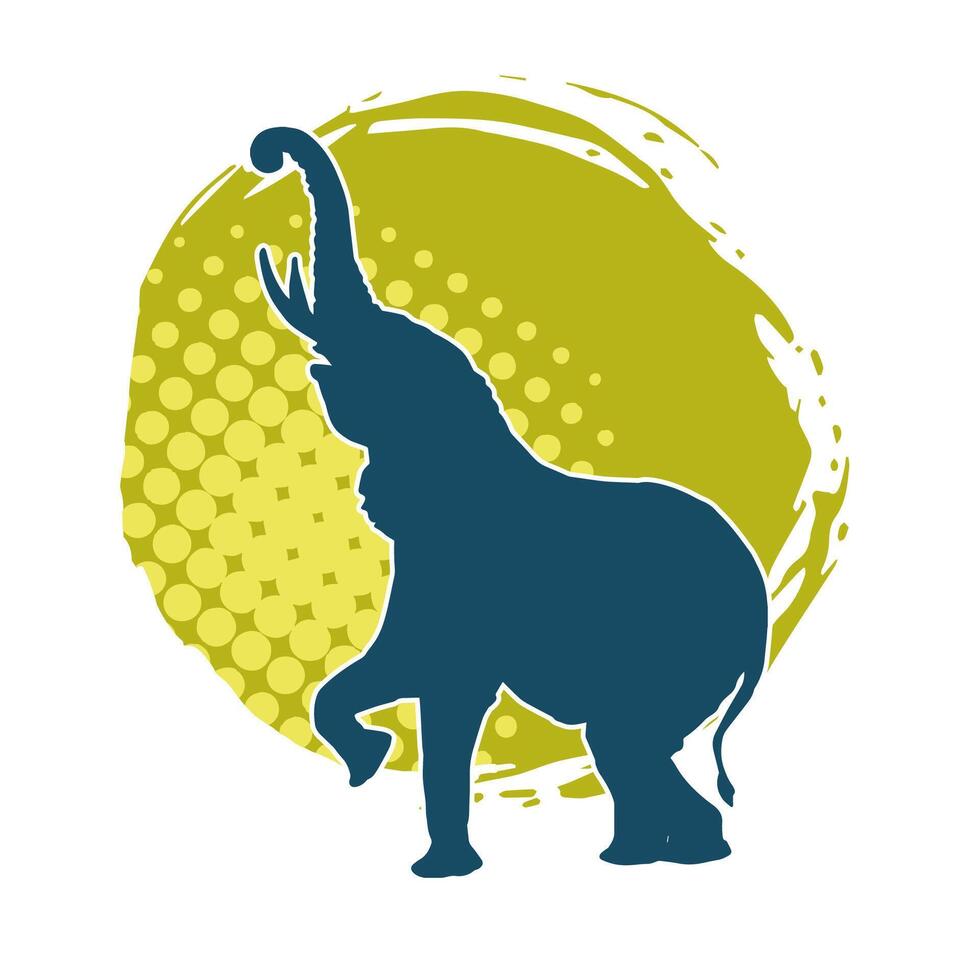 Silhouette of a big elephant animal. Silhouette of a wild elephant animal. vector