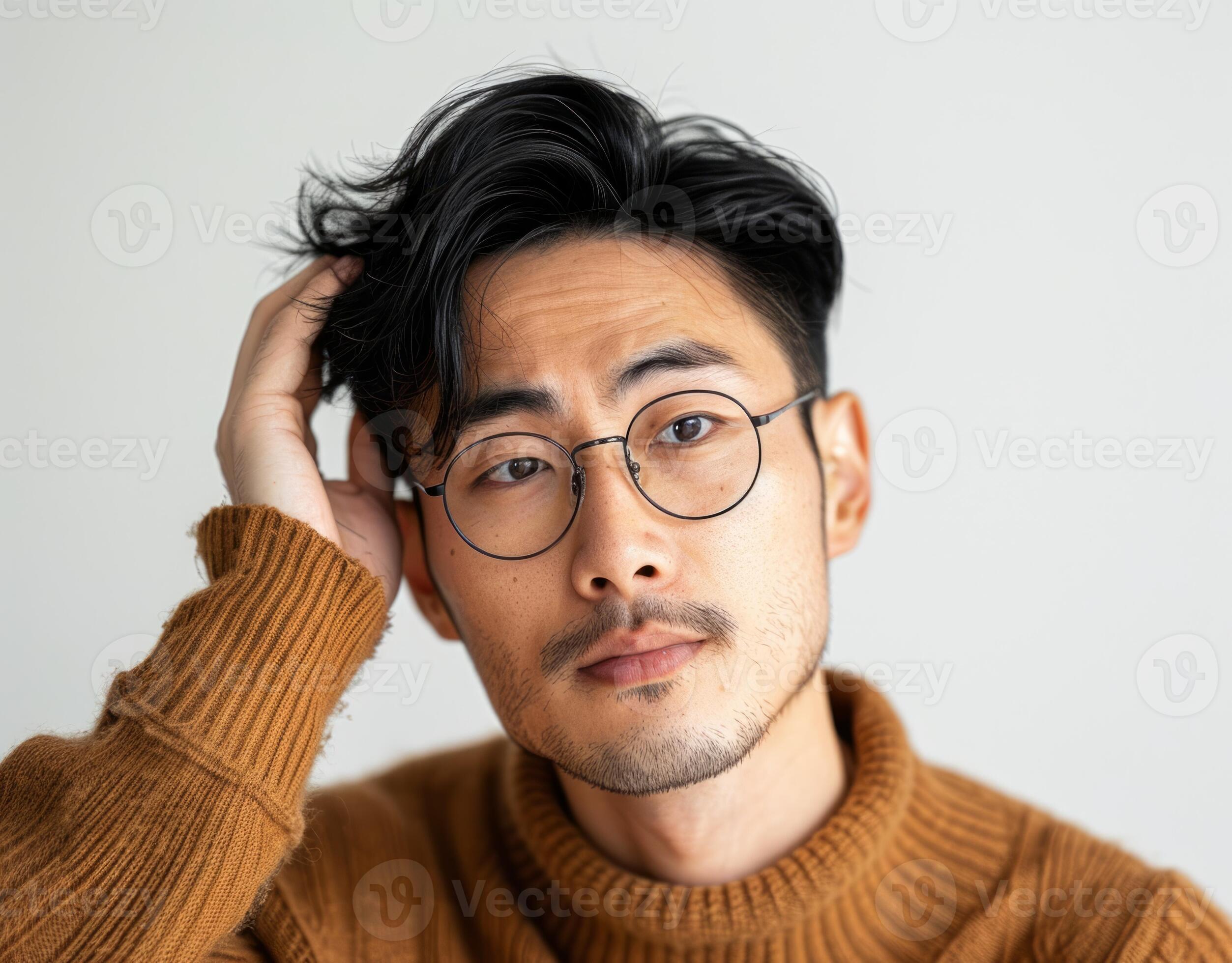 AI generated Man scratching head on white background, inflation prices