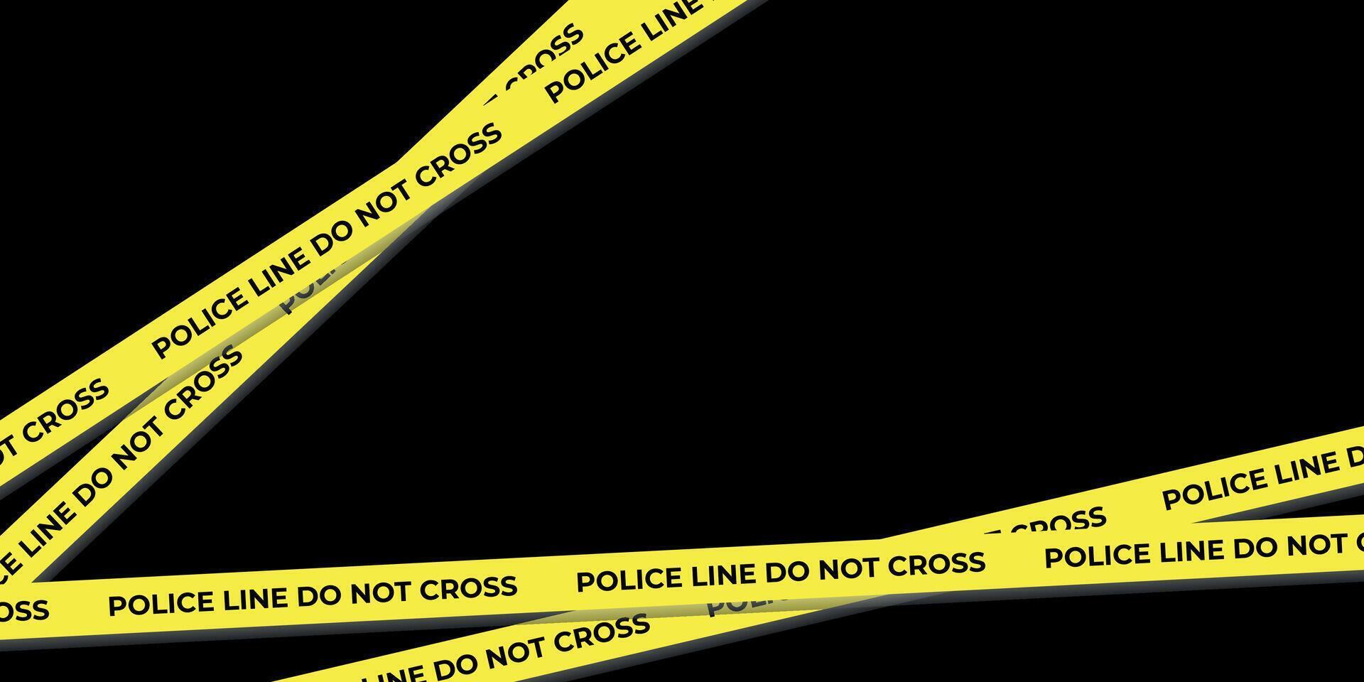 Abstract background with police yellow stop line on black background vector