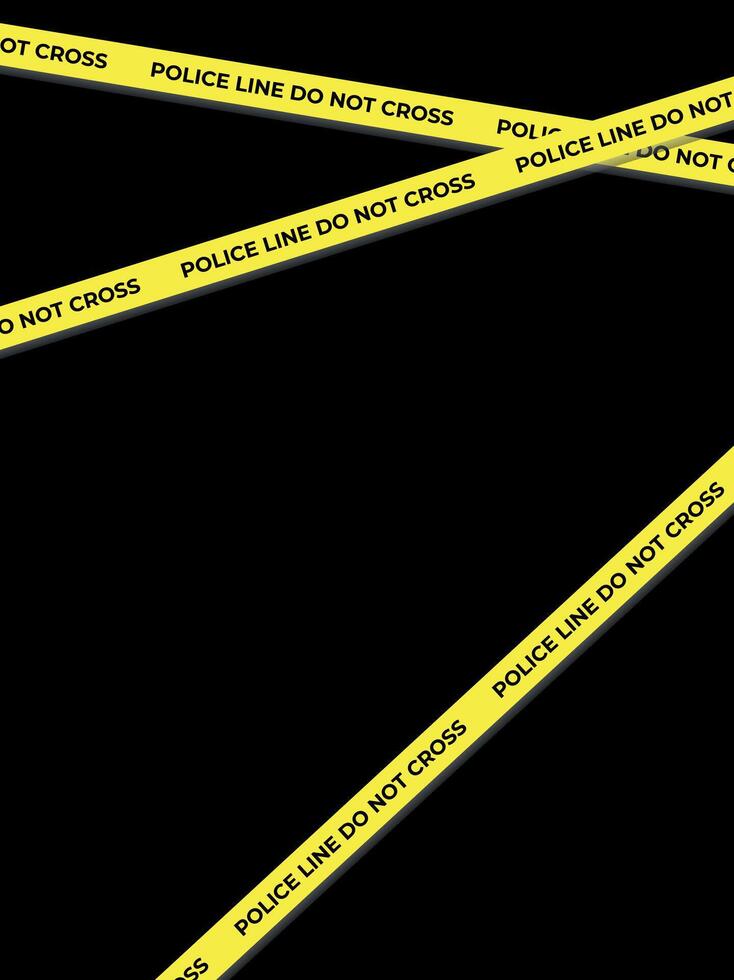 Abstract background with police yellow stop line on black background vector