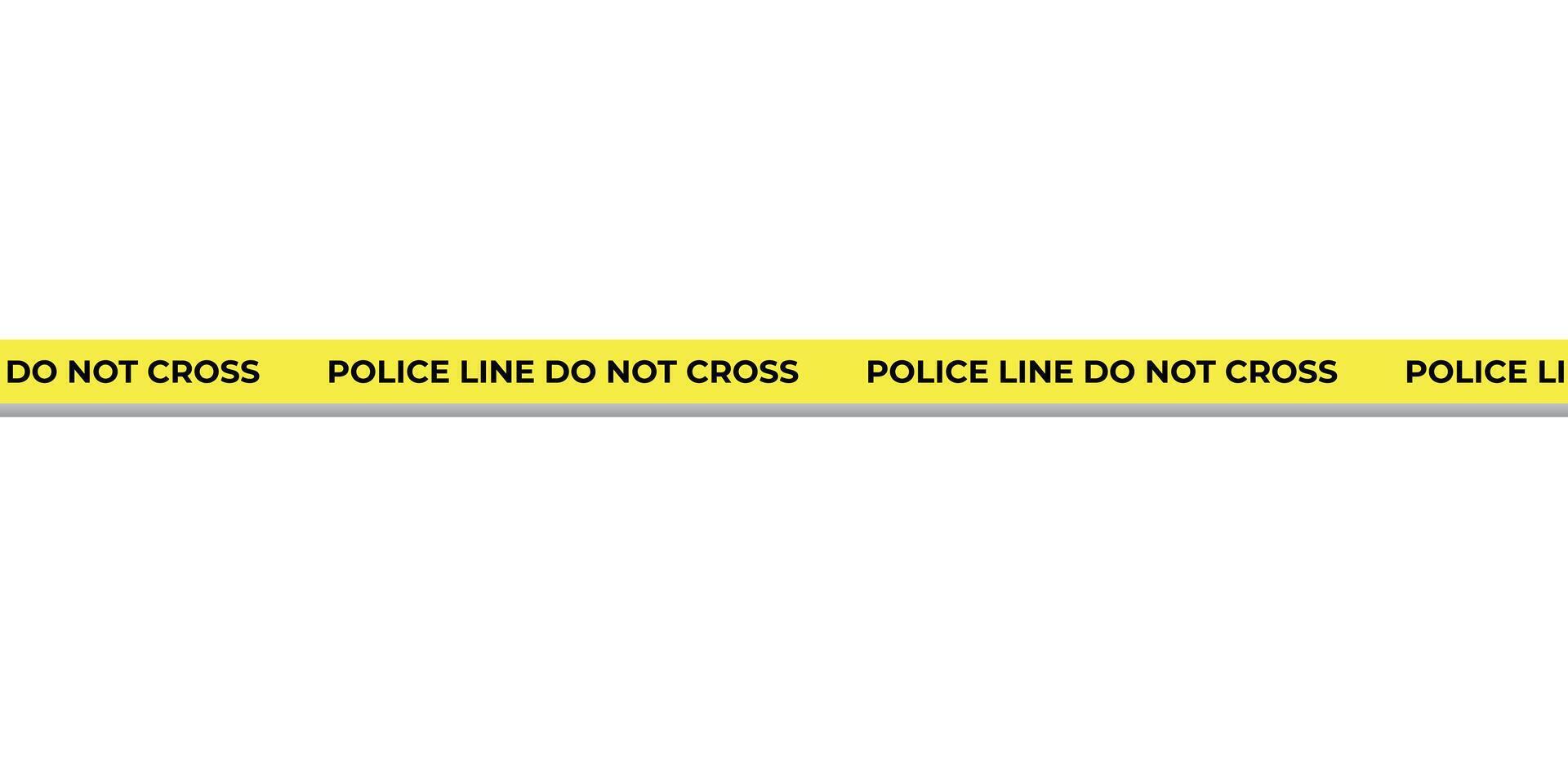 Police Yellow Stop Line on Transparent Background Decor Element vector