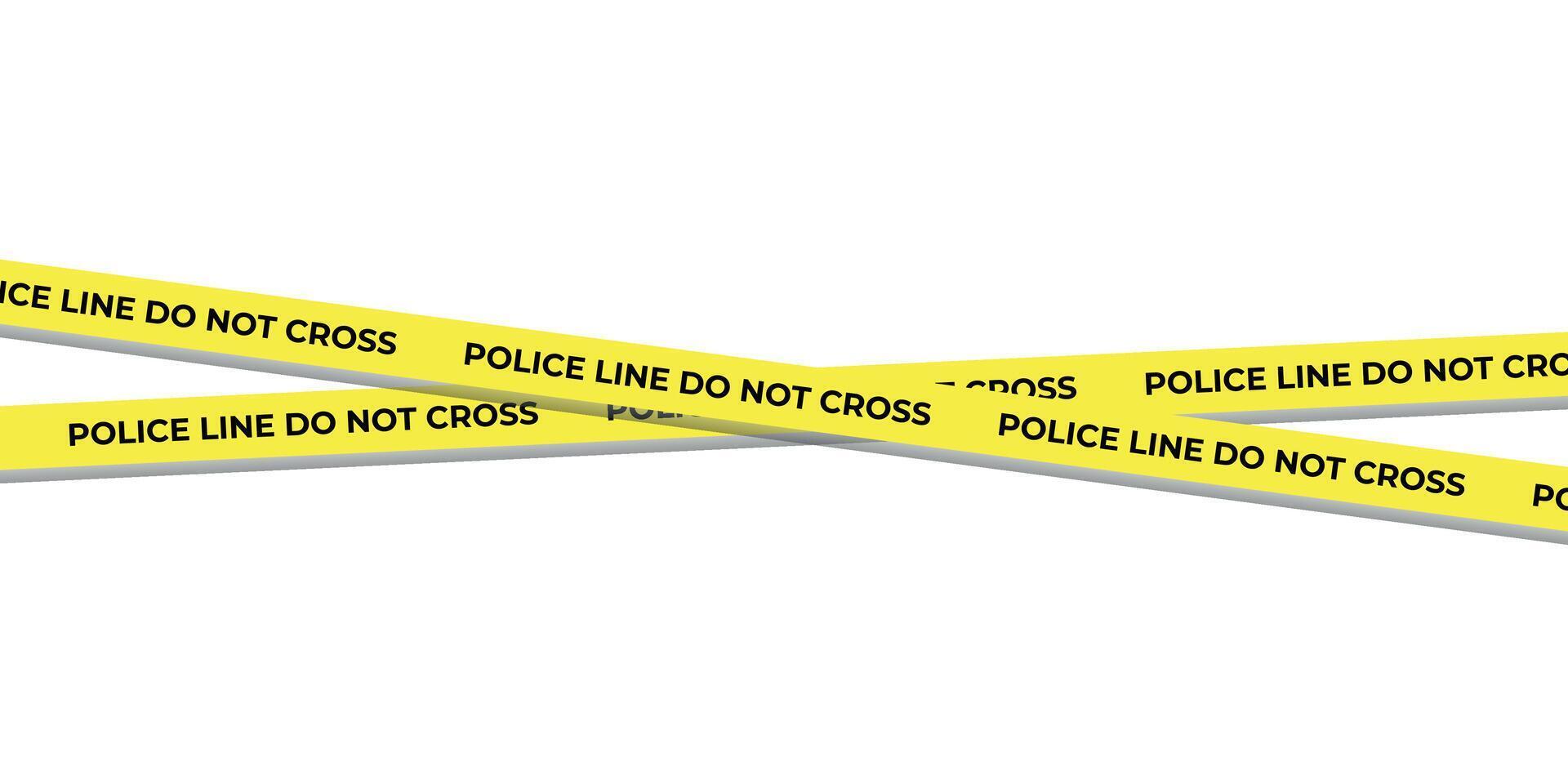 Police Yellow Stop Line on Transparent Background Decor Element vector