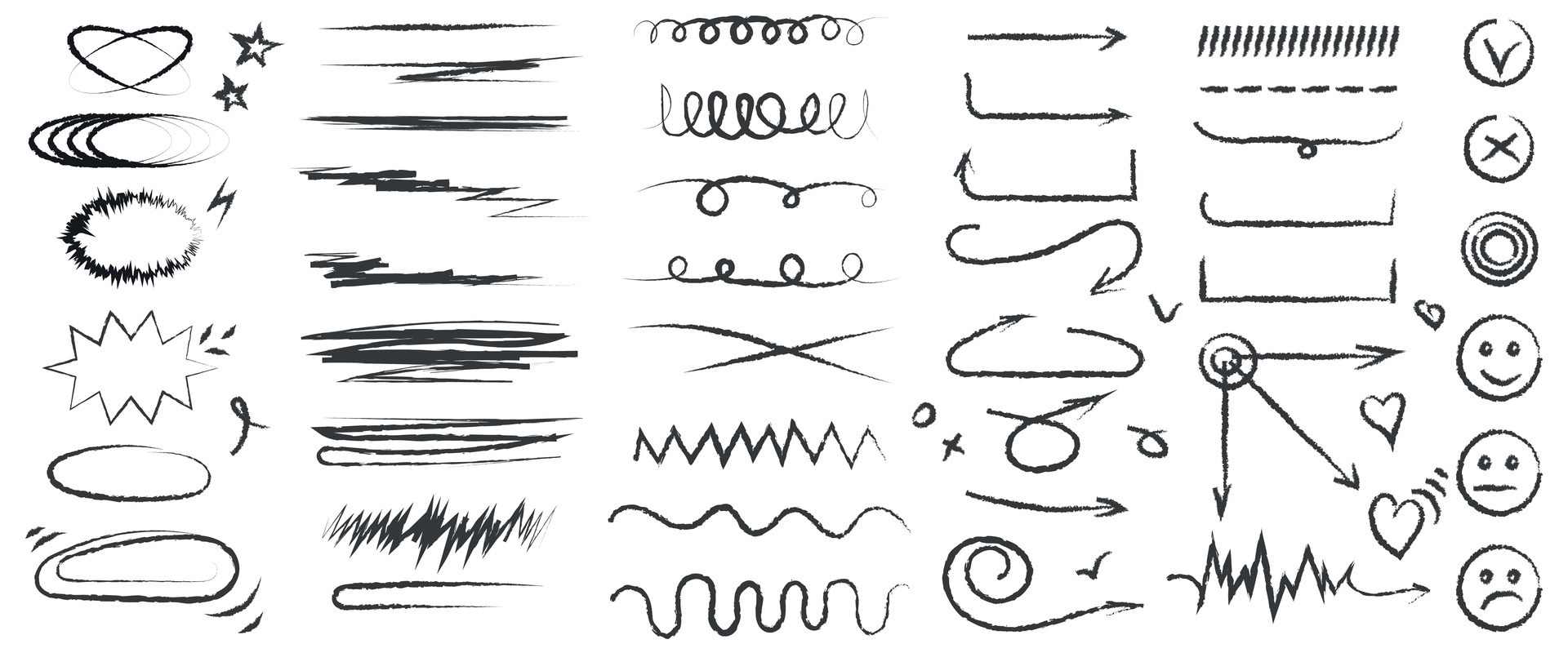 Elements for notetaking, highlighting, and underlining in Hand drawn