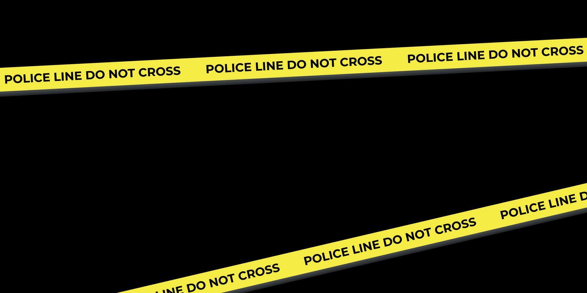 Abstract background with police yellow stop line on black background vector