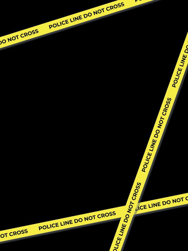 Abstract background with police yellow stop line on black background vector